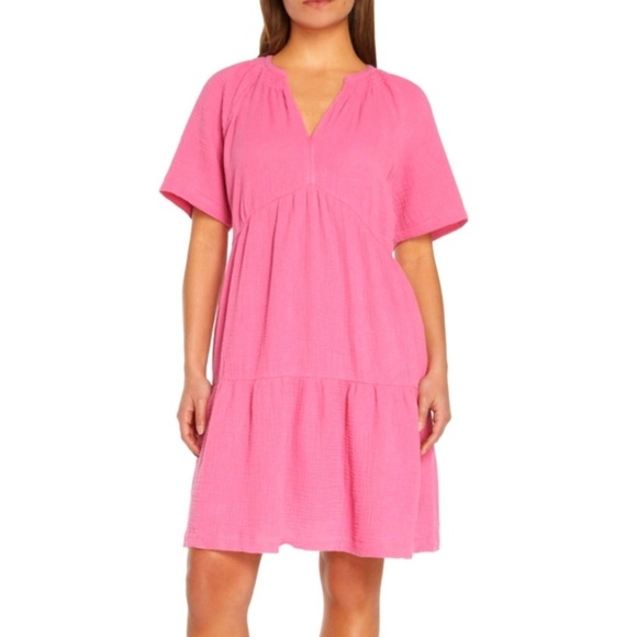GAP Dresses & Skirts - GAP Pink Gauze Tiered Dress Size XL